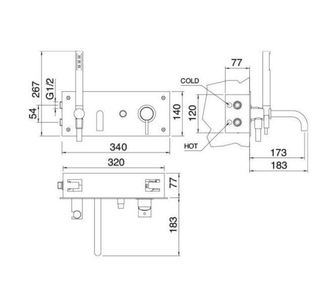 Смеситель для ванны и душа Treemme X-CHANGE mono 7505 ФОТО