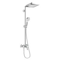 Душевая система с тропическим душем Hansgrohe Crometta E Showerpipe 240 1jet 27284000 схема 1