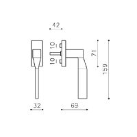 Оконная ручка Olivari Adamant K216 DK. схема