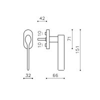Оконная ручка Olivari Ala K215 DK. схема