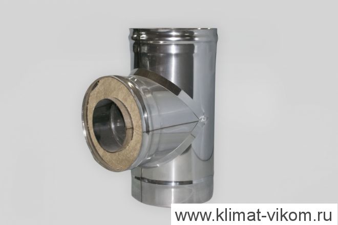 Сэндвич-тройник 90*, ф 110х200, AISI 439/Оц, 0,5мм/0,5мм