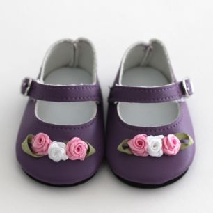 Обувь для кукол туфельки (балетки) 7,5 см - Сиреневые