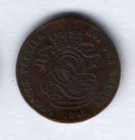 2 сантима 1846 года Бельгия