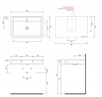 Раковина Cielo Opera OPLA80 накладная или подвесная 80х52 схема 1