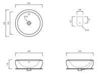 Накладная раковина Cielo Fluid FLLA45 45х45 схема 1