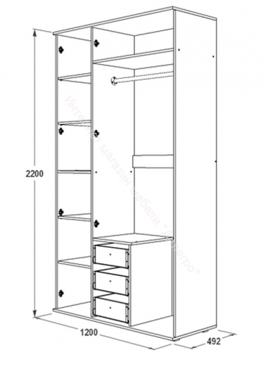 Шкаф "Ольга 14" 3-х дверный