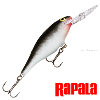 Воблер Rapala Shad Rap SR05 50 мм / 6 гр / Заглубление: 1,2 - 2,7 м / цвет: S