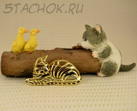 Брошь "Домашняя кошечка" (AJC США)