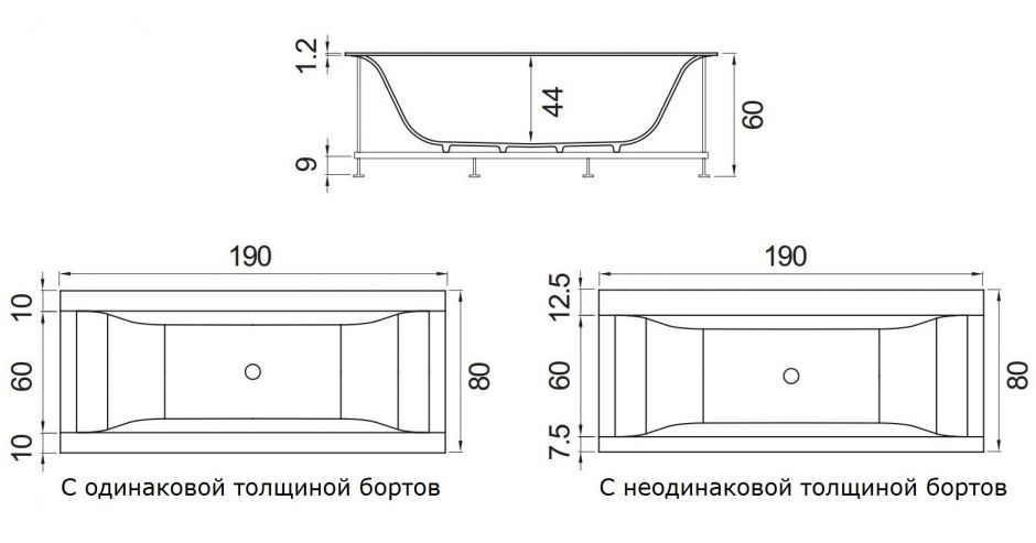 Ванна Hafro Rio 600 190х80 ФОТО