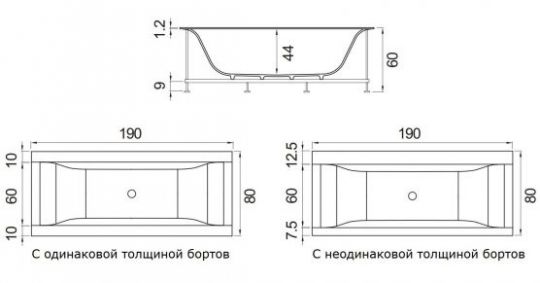 Ванна Hafro Rio 600 190х80 ФОТО