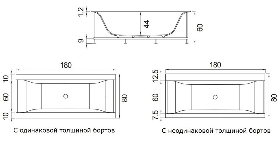 Ванна Hafro Rio 600 180х80 ФОТО