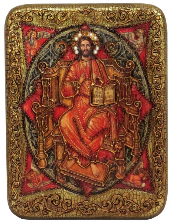 Подарочная икона "Спас в Силах" на мореном дубе (15*20 см, Россия)