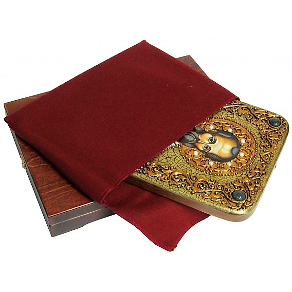 Инкрустированная икона Святой апостол Родион (Иродион), епископ Патрасский (21*29 см, Россия) на натуральном мореном дубе, в подарочной коробке