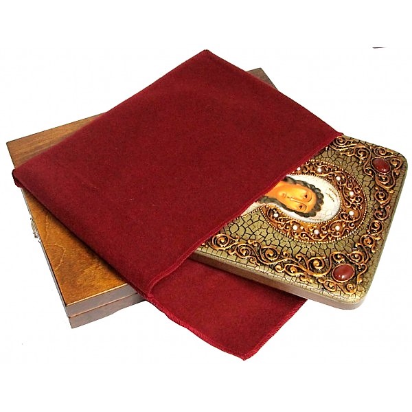 Инкрустированная икона Святая мученица Алла Готфская (21*29 см, Россия) на натуральном мореном дубе, в подарочной коробке