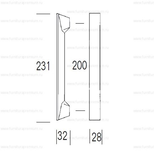 Ручка-скоба Salice Paolo Cedro 6064. Длина 231 мм.