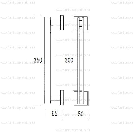 Ручка-скоба Salice Paolo Zen SQ 6084/A. Длина 350 мм.