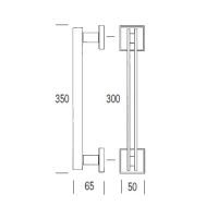 Ручка-скоба Salice Paolo Zen SQ 6084/A. Длина 350 мм. схема