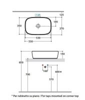 Раковина Globo Genesis GE044 55 х 37 схема 1