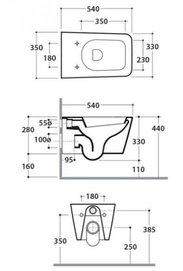 Globo унитаз подвесной Incantho INS04 схема 1