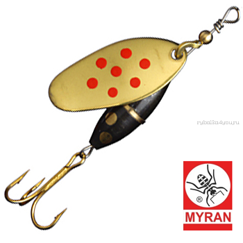 Блесна вертушка Myran Panter Prick 3гр / цвет: Guld Rod 6480-28