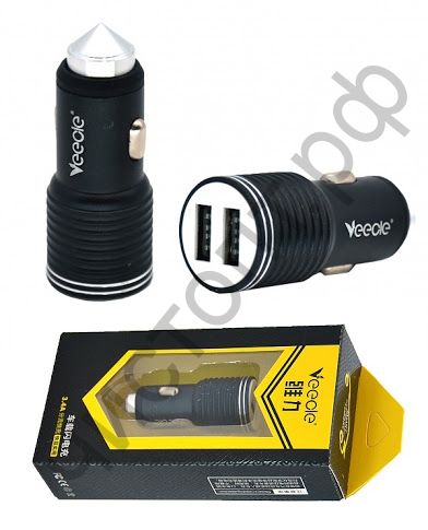 АЗУ VEECLE KY-C08B с 2 USB выходами (2400mA,5V) картон. упак.