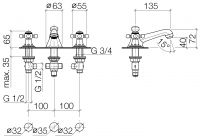 Dornbracht Madison смеситель для раковины 20700360 схема 3