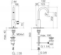 Dornbracht Meta смеситель для раковины 33510665 схема 1