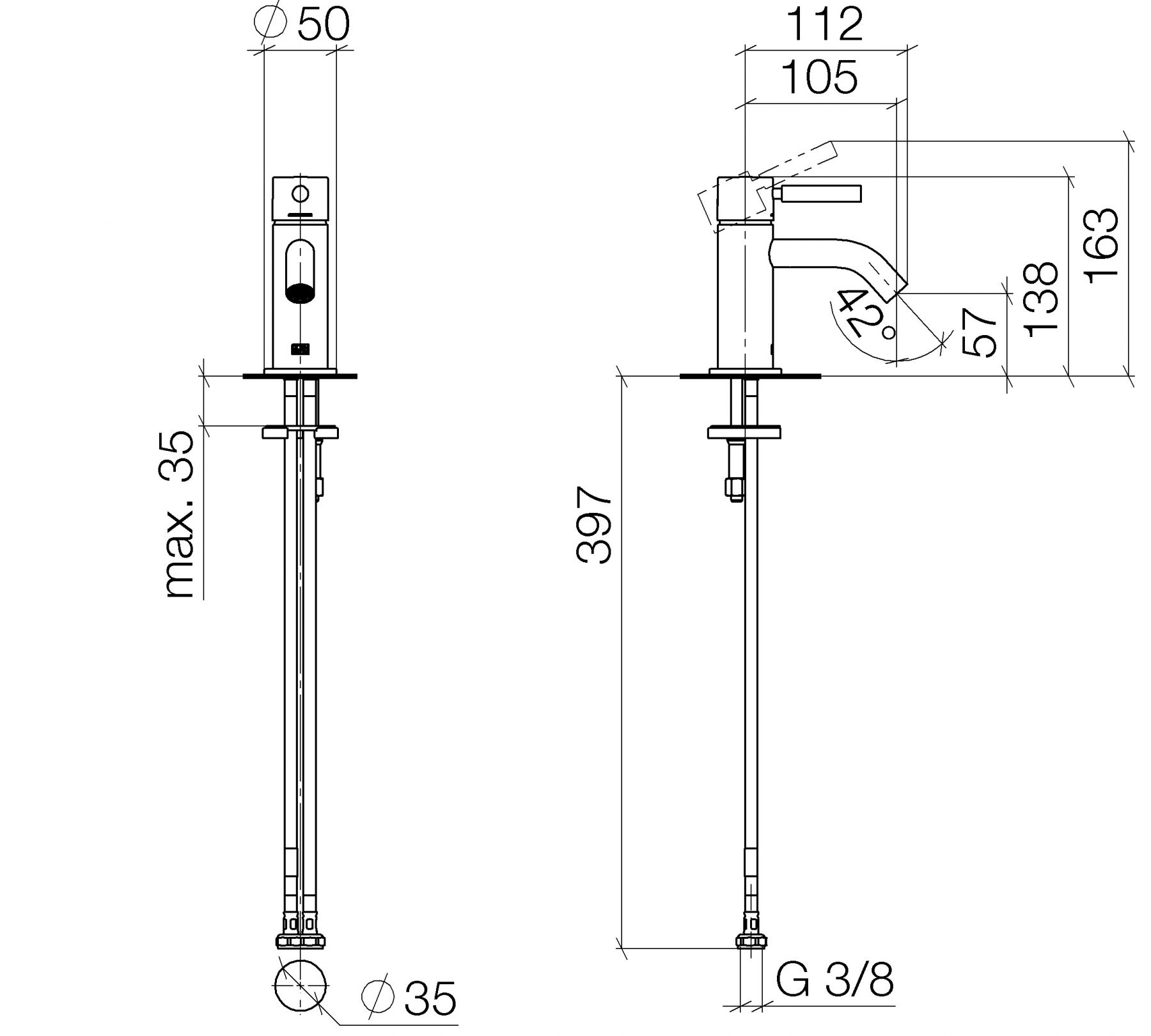 Dornbracht Meta смеситель для раковины 33525660 схема 1