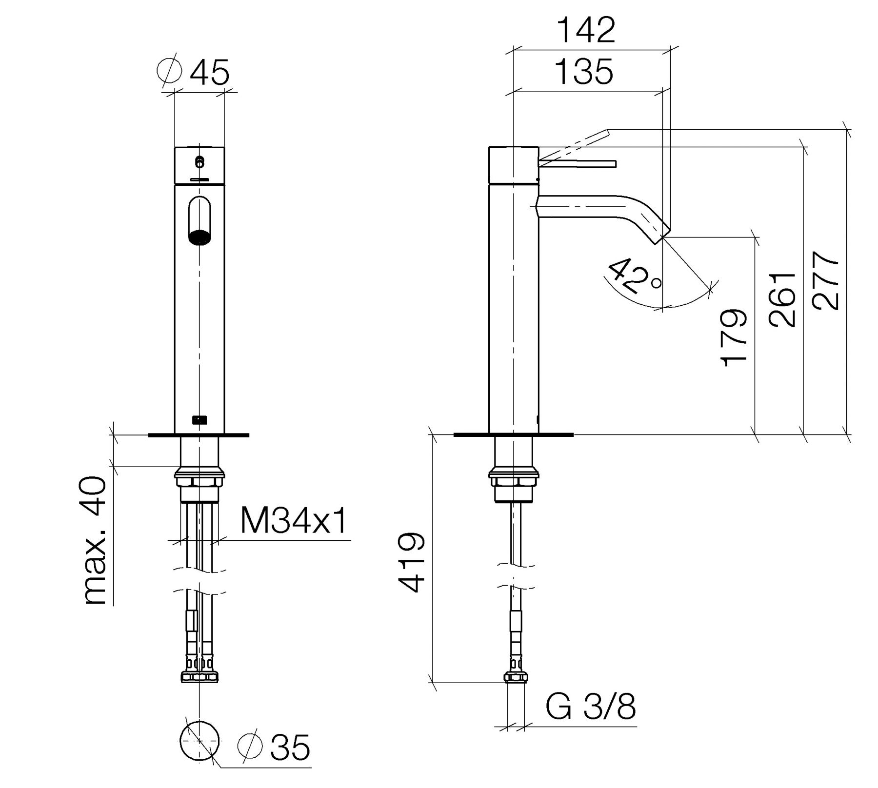 Dornbracht Meta смеситель для раковины 33537662 схема 1