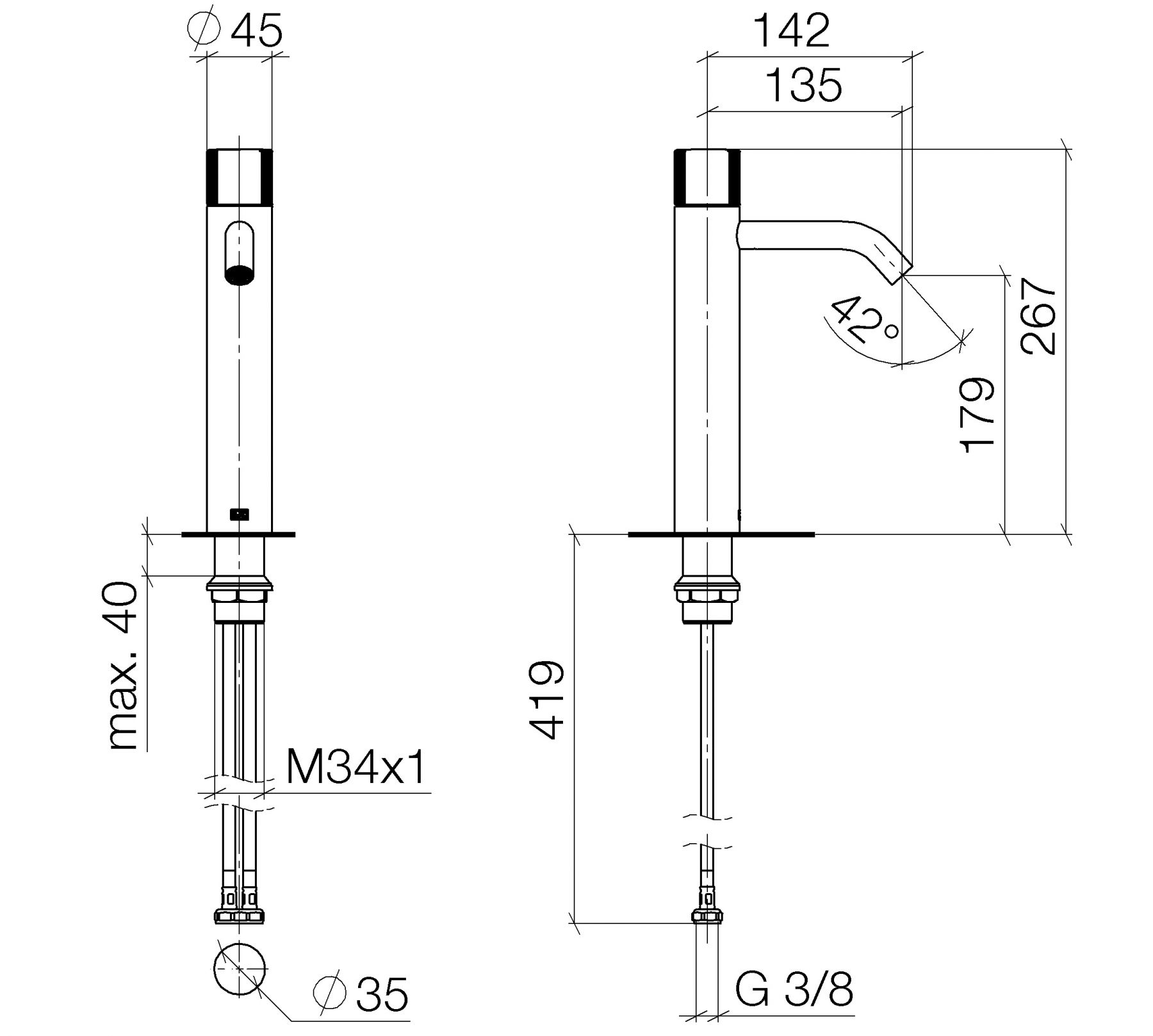 Dornbracht Meta смеситель для раковины 33537664 схема 1