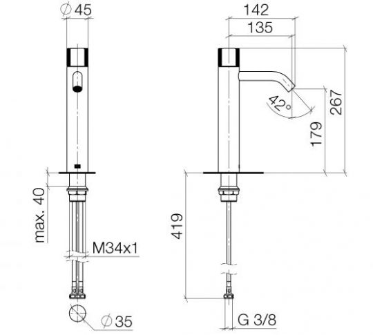 Dornbracht Meta смеситель для раковины 33537664 схема 1