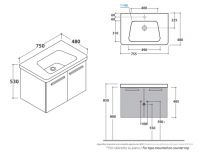 Globo Daily тумба под раковину DAM4Y 75 х 48 см схема 1