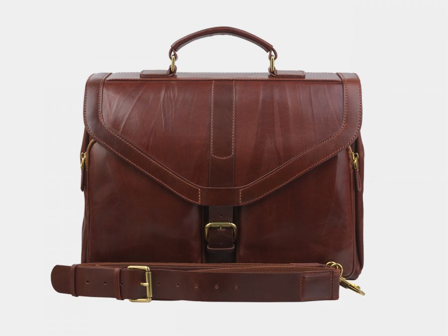 Кожаный мужской портфель Alexander-TS «PF0020 Cognac»