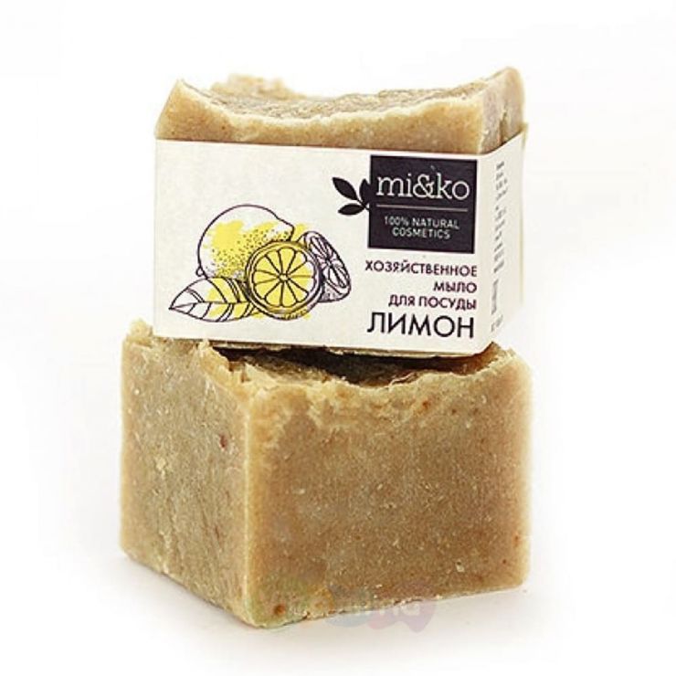 Mi&Ko Хозяйственное мыло для посуды Лимон, 175 г.