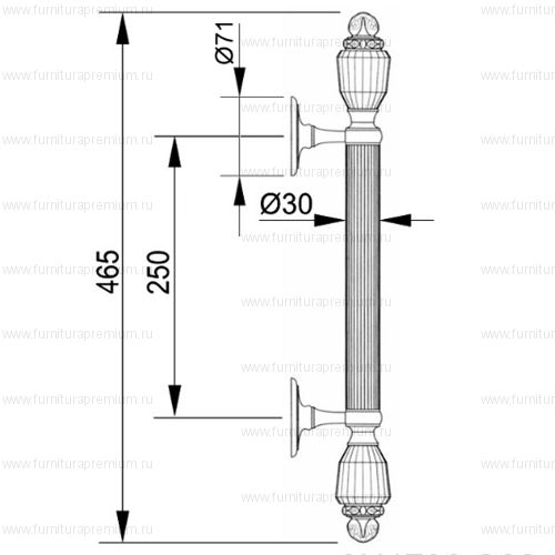 Ручка-скоба Mestre 0N4766.C. Длина 465 мм