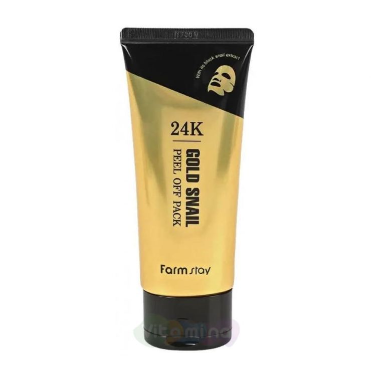 FarmStay Маска-пленка с коллоидным золотом и муцином улитки 24K Gold Snail Peel Off Pack, 100 мл