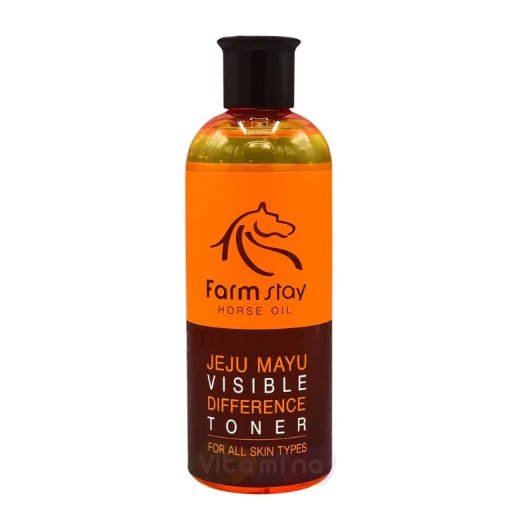 FarmStay Увлажняющий тонер с лошадиным жиром Jeju Mayu Visible Difference Toner, 350 мл