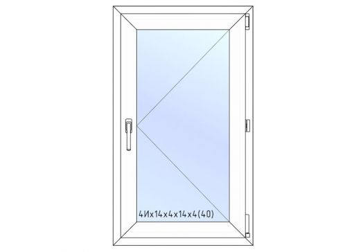Окно REHAU 700х1200 поворотное