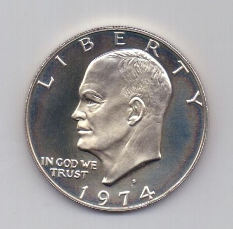 1 доллар 1974 года UNC США серебро