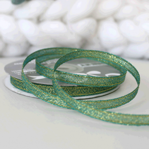 Лента люрекс 6 мм для творчества, зеленая