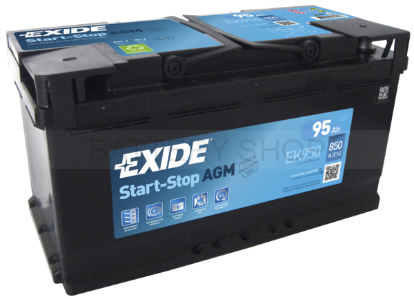 Exide Start-Stop AGM 95Ah 850 A EK950 Exide Start-Stop AGM 95Ah 850 A EK950