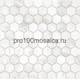 Мозаика Pietrine Hexagonal - Dolomiti Blanco матовая 29,5x30,5х0,6 см (чип 18х30х6 мм)