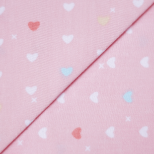 Ткань хлопок Сердечки на розовом 50x40