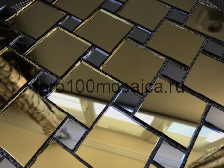 GD50 Золото+Графит зеркало Мозаика зеркальная серия VANTAGGIO, 300*300*4 мм (VIVERE)