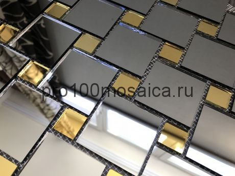 DG50 Золото+Графит зеркало Мозаика зеркальная серия VANTAGGIO, 300*300*4 мм (VIVERE)