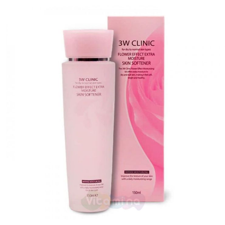 3W CLINIC Глубокоувлажняющий софтнер с цветочными экстракт Flower Effect Extra Moisture Skin Softner, 150 мл
