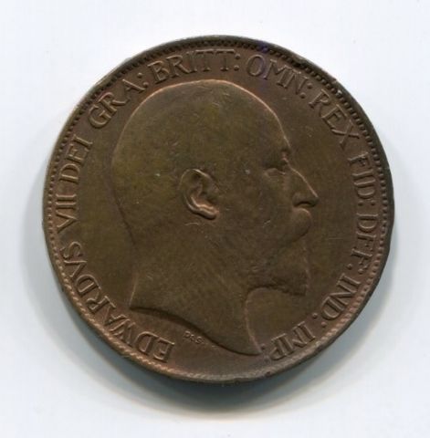 1/2 пенни 1902 года Великобритания XF+