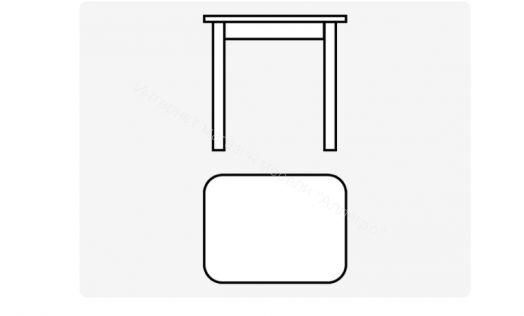 Стол заоваленный 800*590 мм