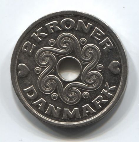2 кроны 2005 года Дания AUNC