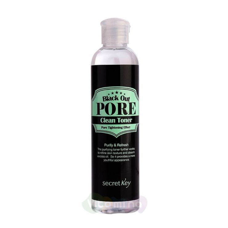 Secret Key Тонер для глубокого очищения и сужения пор с древесным углем Black Out Pore Clean Toner, 250 мл